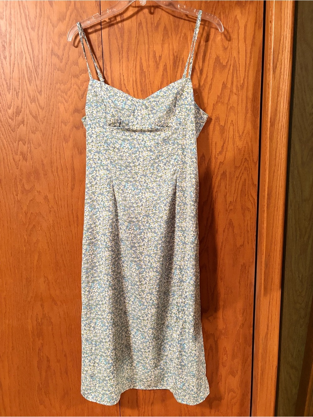 SHEIN Blue Ditsy Floral Midi Slip Dress